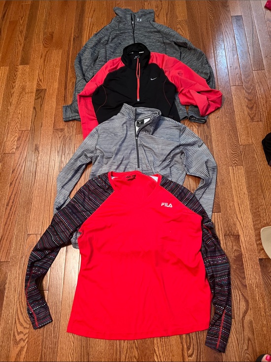 Nike Tops - Nike 2@ xl, black and red sleeves Nike is L, gray in back is UNDER Armore XL